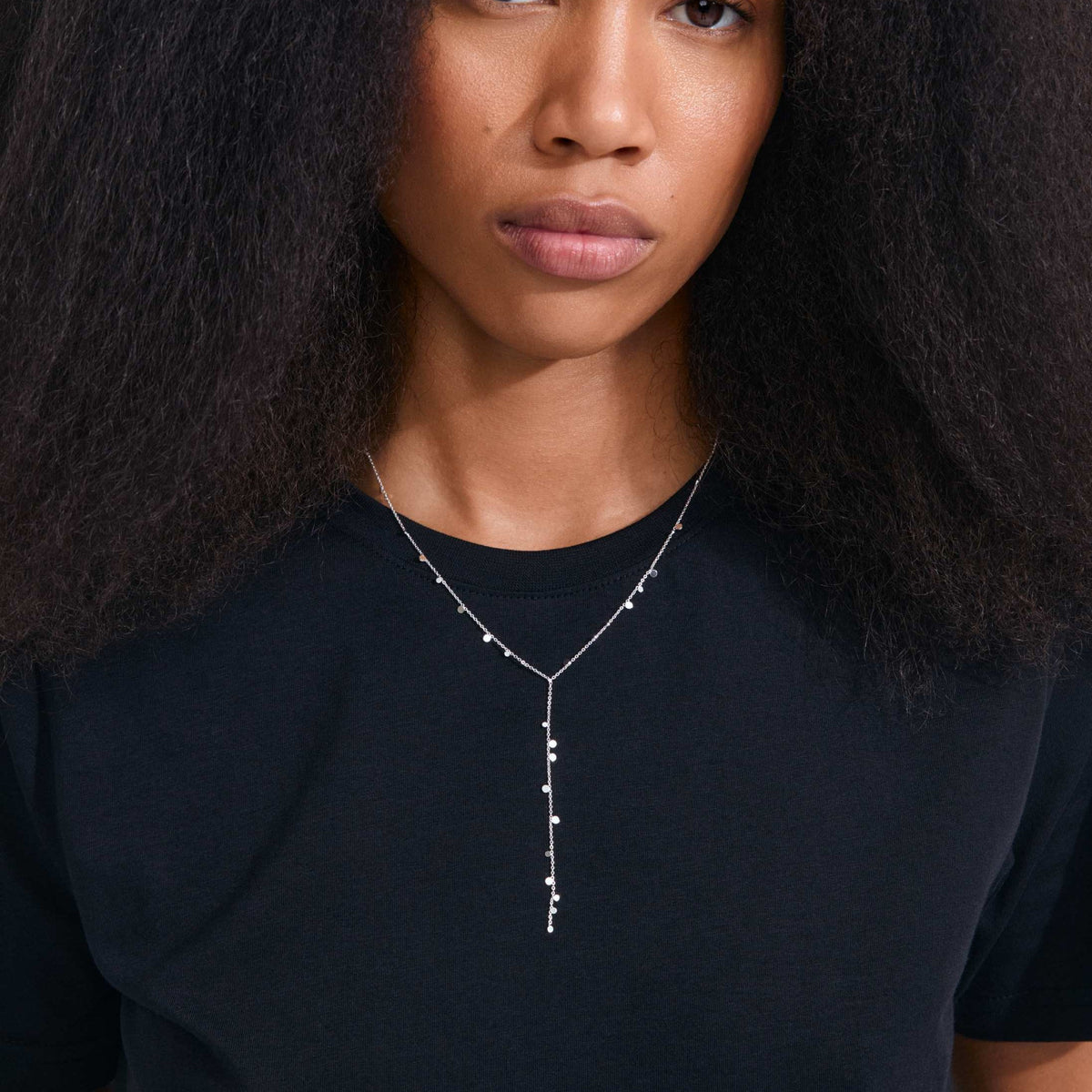 BAYLEN recycled tiny coins y-necklace