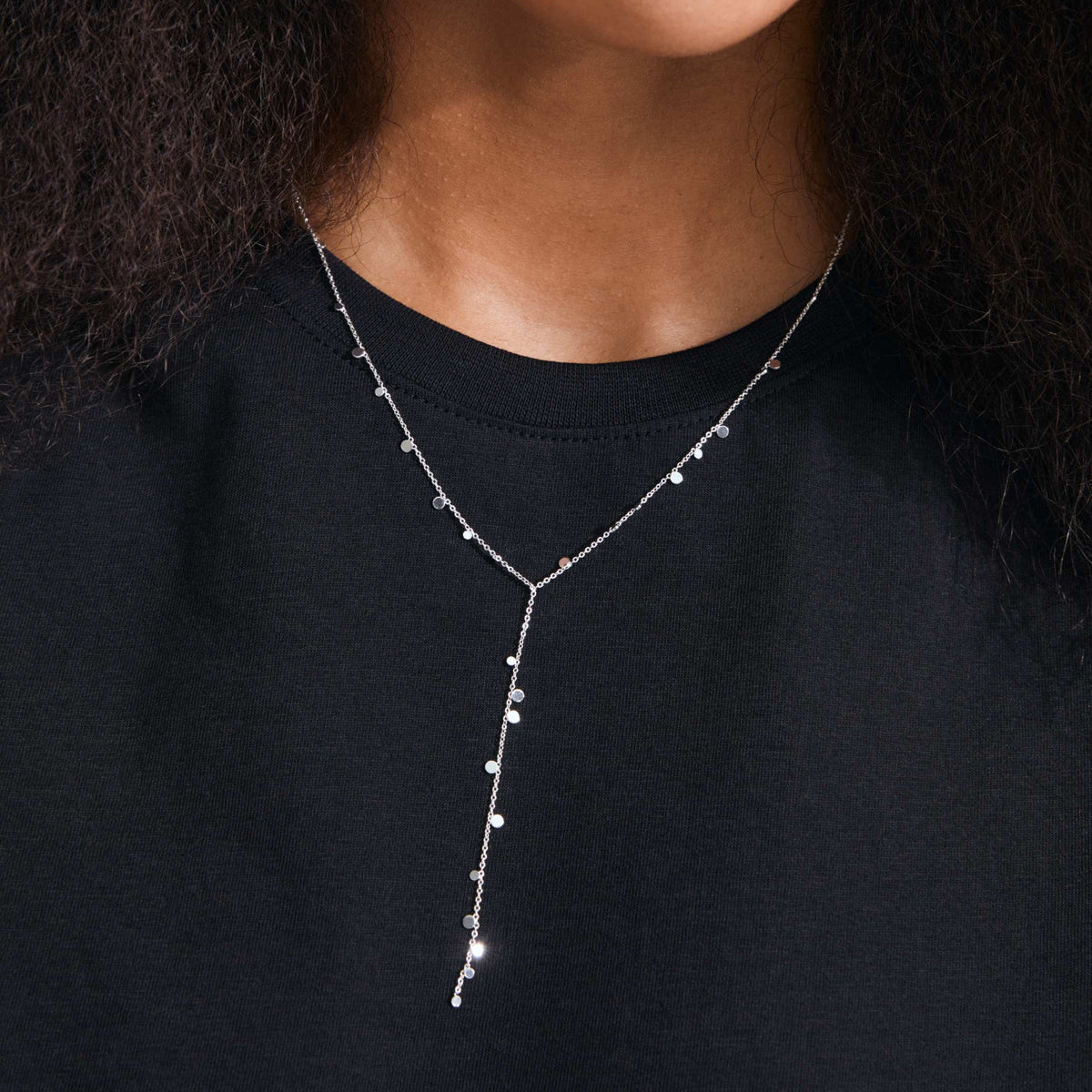 BAYLEN recycled tiny coins y-necklace