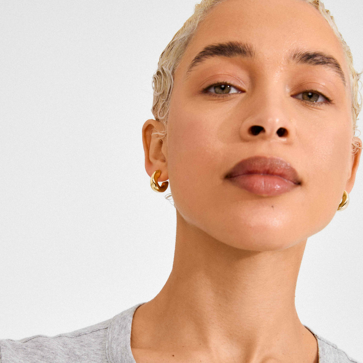 JENNINGS recycled mini chunky hoop earrings