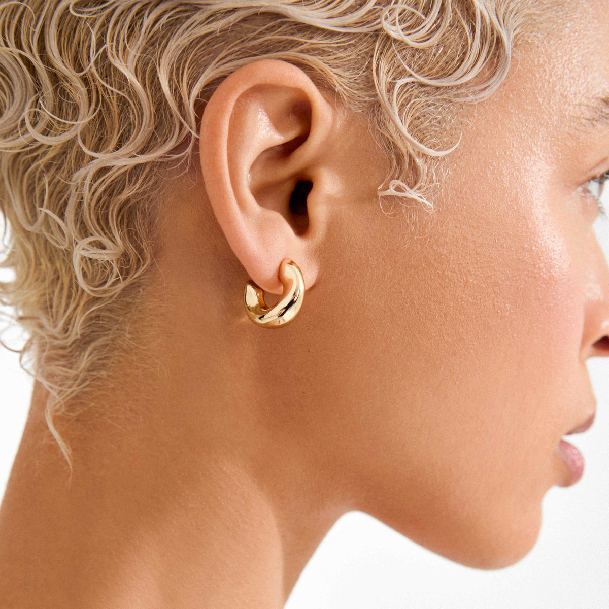 JENNINGS recycled mini chunky hoop earrings