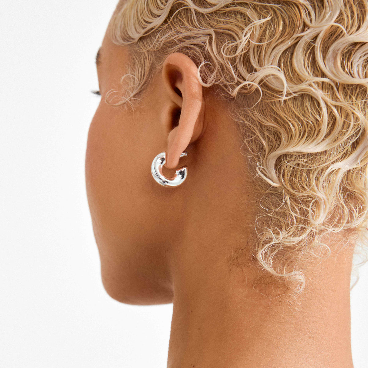 JENNINGS recycled mini chunky hoop earrings