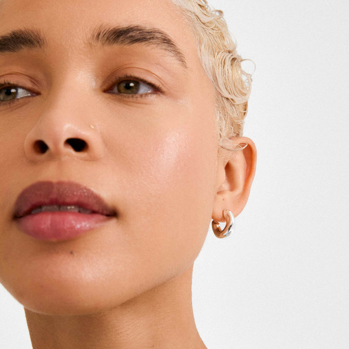 JENNINGS recycled mini chunky hoop earrings