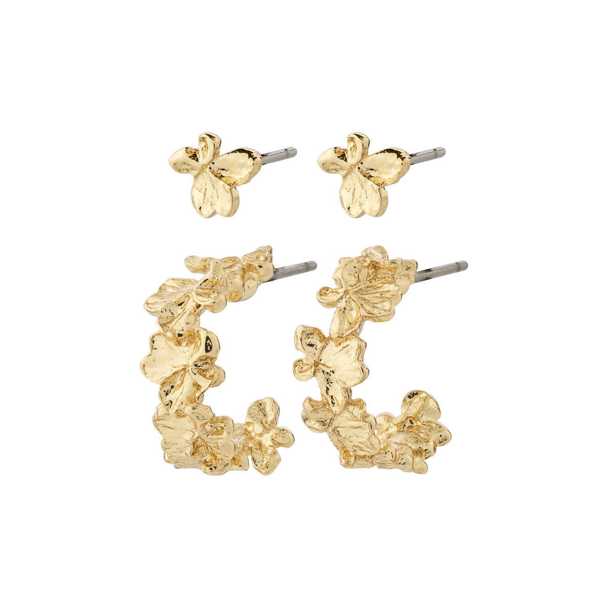 ZHURI recycled flower earrings 2-in-1 set