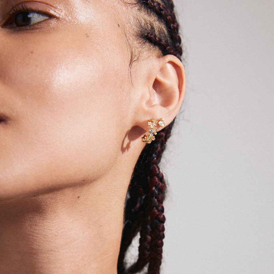 ZHURI recycled flower earrings 2-in-1 set
