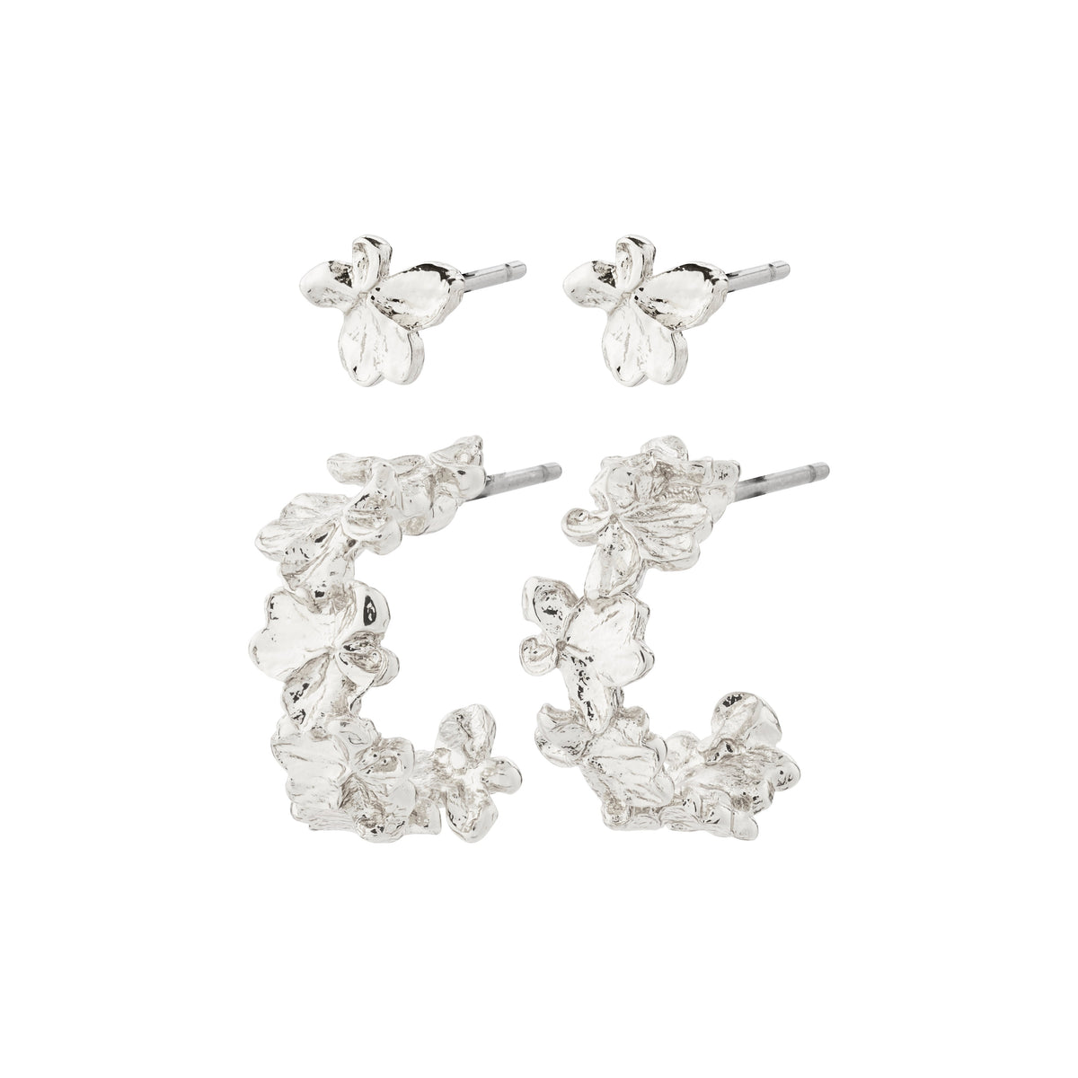 ZHURI recycled flower earrings 2-in-1 set