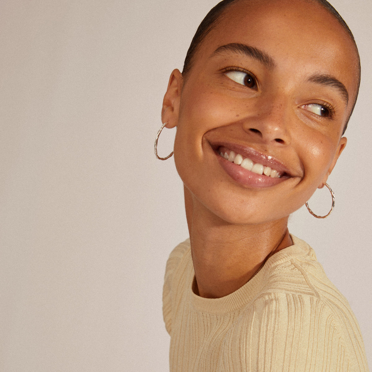 Eddy Recycled Organic Shaped Maxi Hoops 35mm