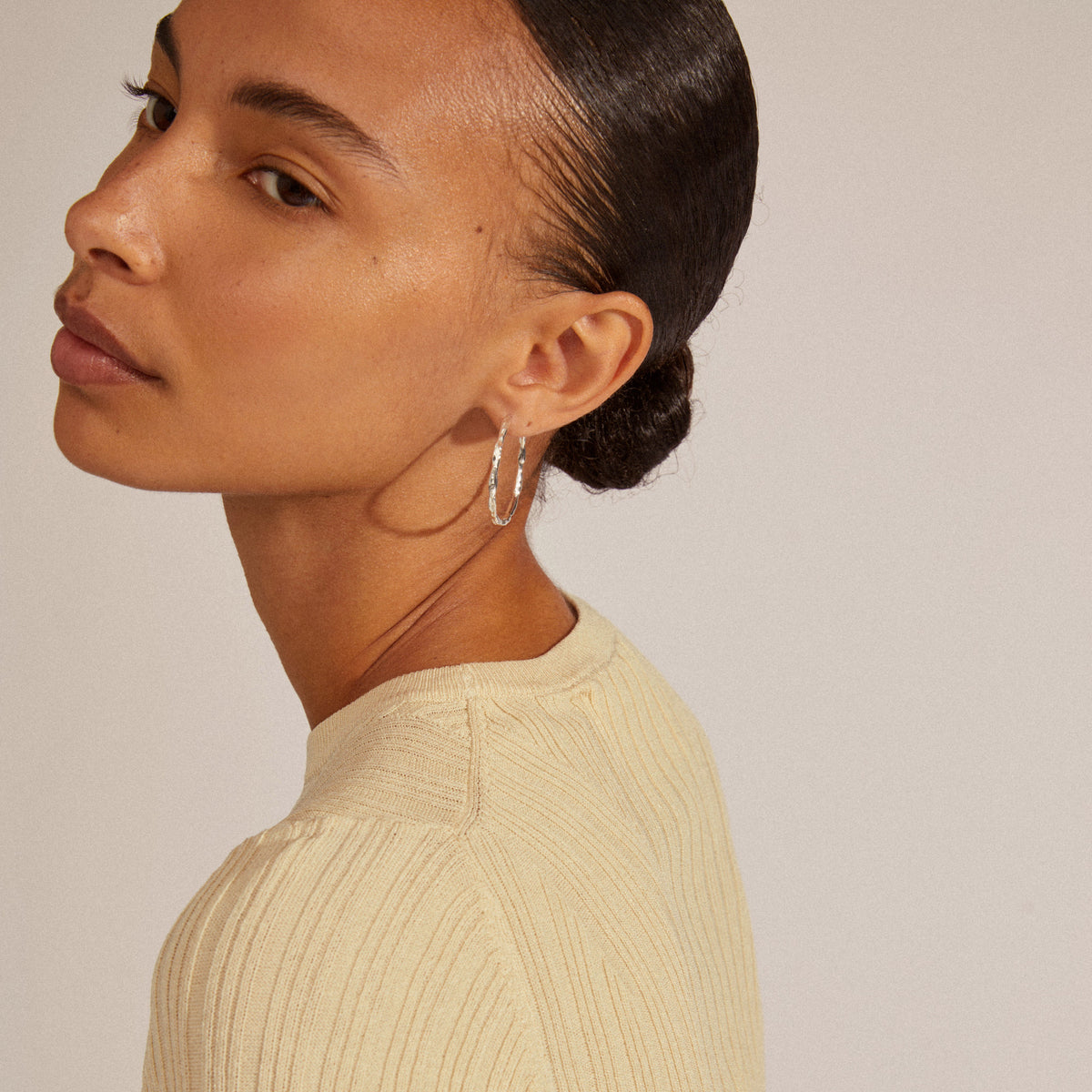 Eddy Recycled Organic Shaped Maxi Hoops 35mm