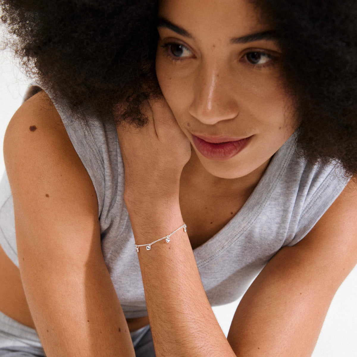 ALAIA recycled heart pendants bracelet