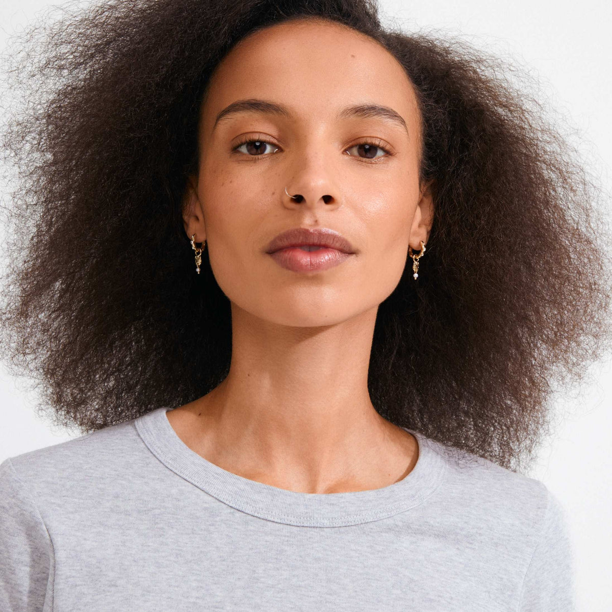 SLOAN recycled pendant hoop earrings