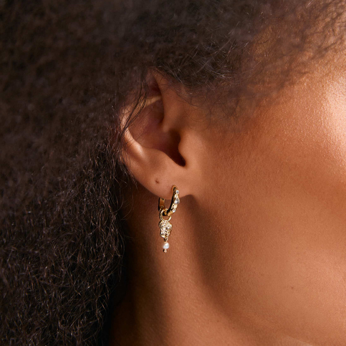 SLOAN recycled pendant hoop earrings