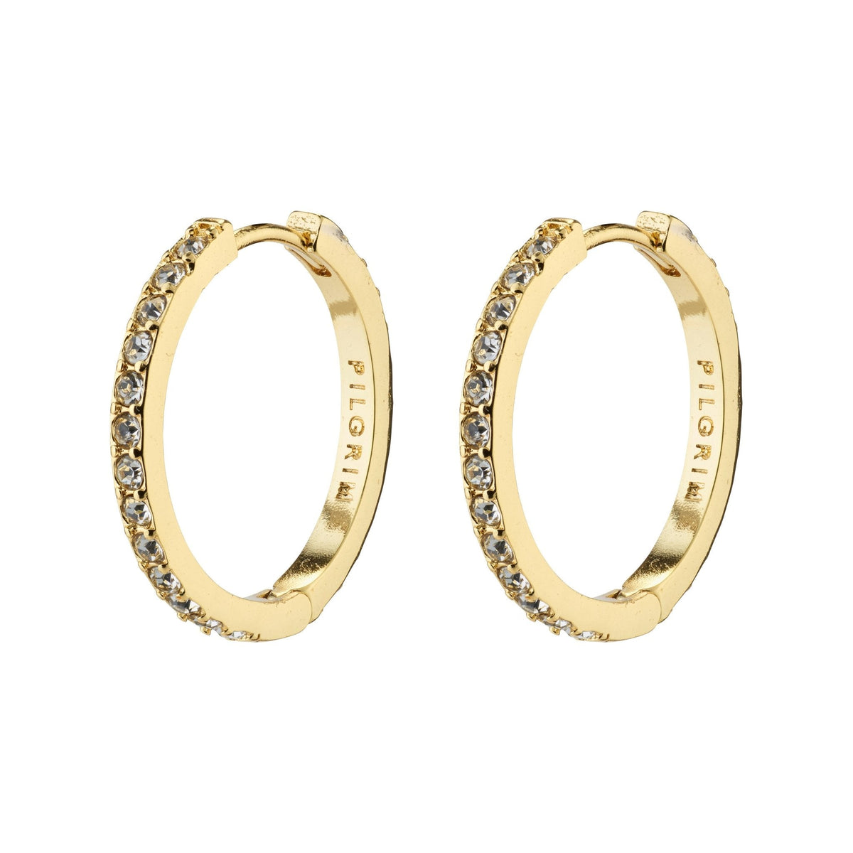 Ebna Medium Crystal Hoops 18mm