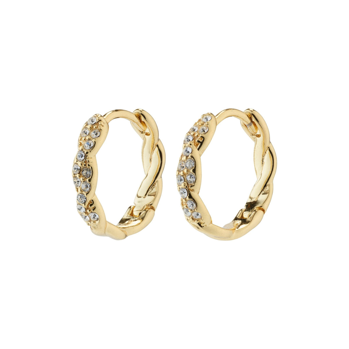 Ezo Twirled Small Crystal Hoops