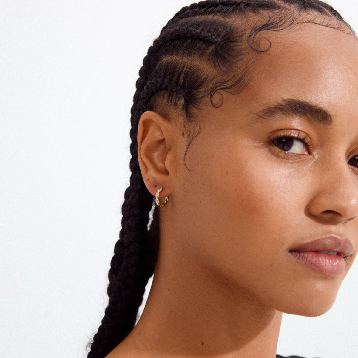 Ezo Twirled Small Crystal Hoops