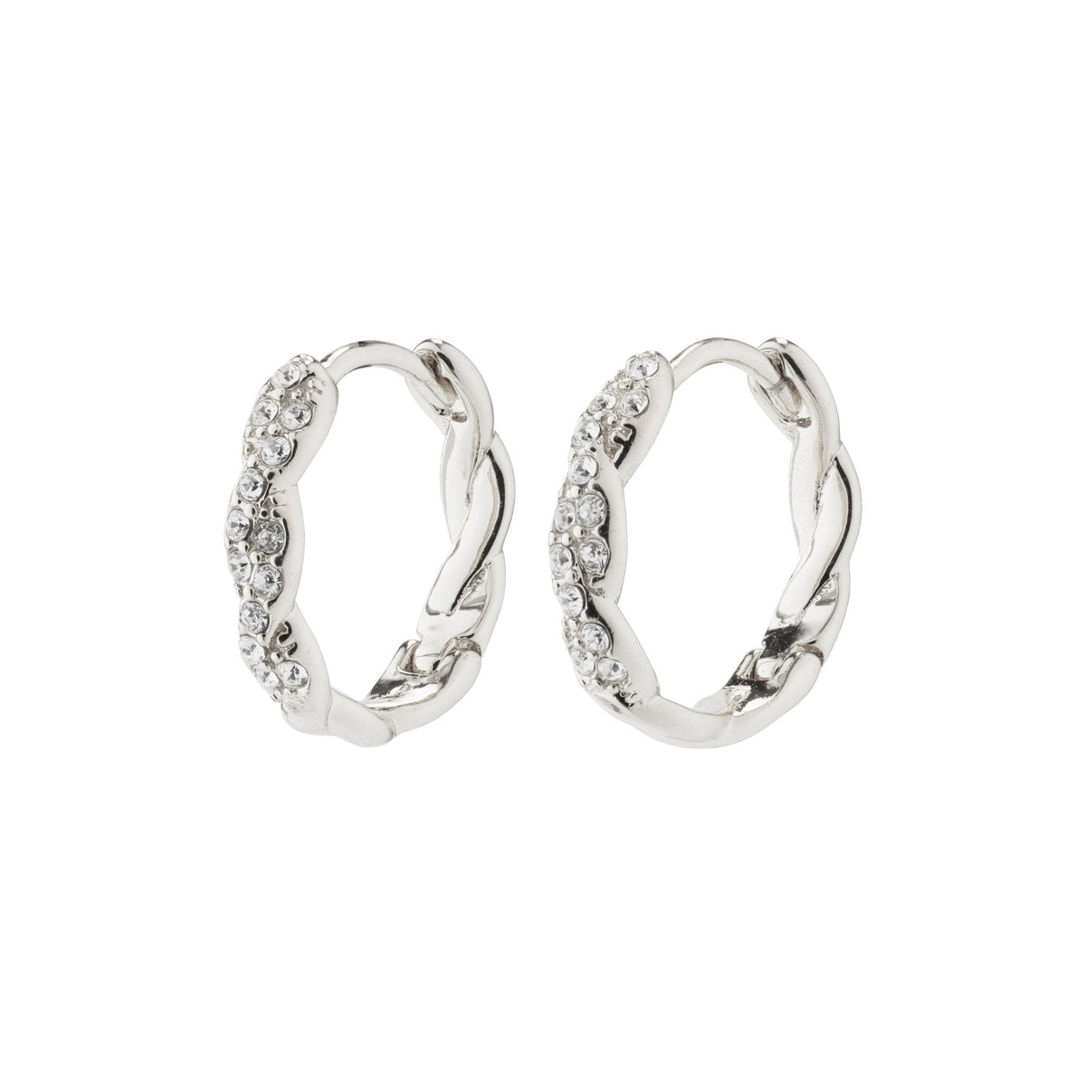 Ezo Twirled Small Crystal Hoops