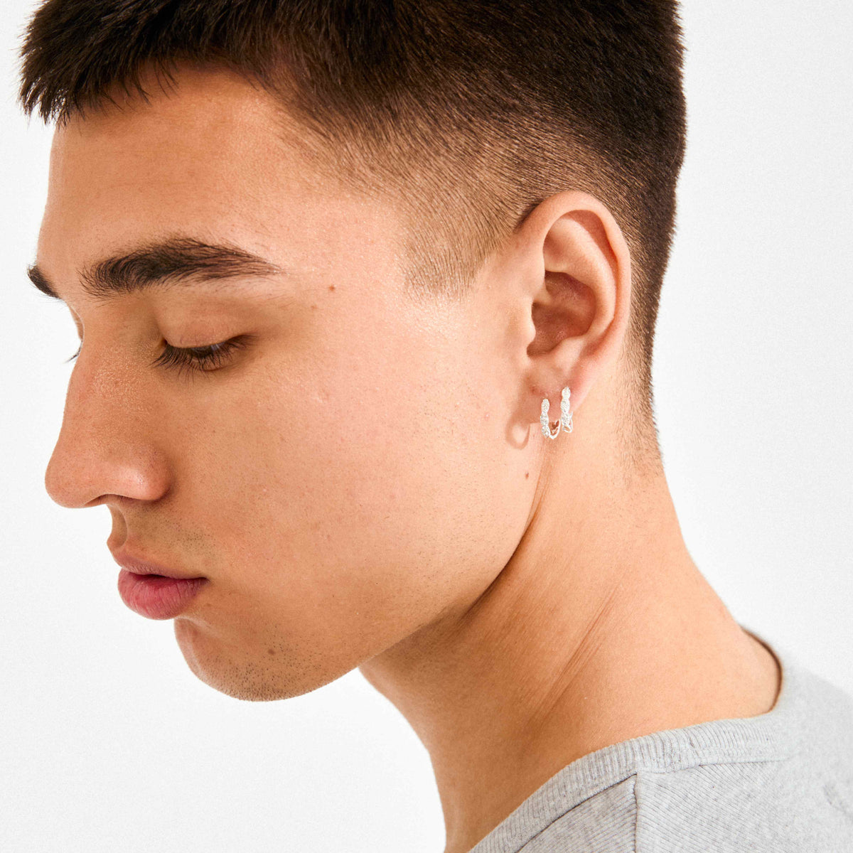 Ezo Twirled Small Crystal Hoops