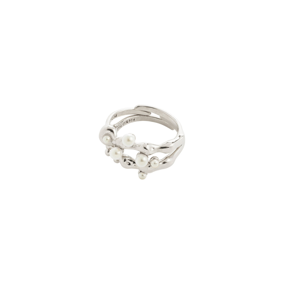 HADLEY recycled pearl rings 2-in-1 set
