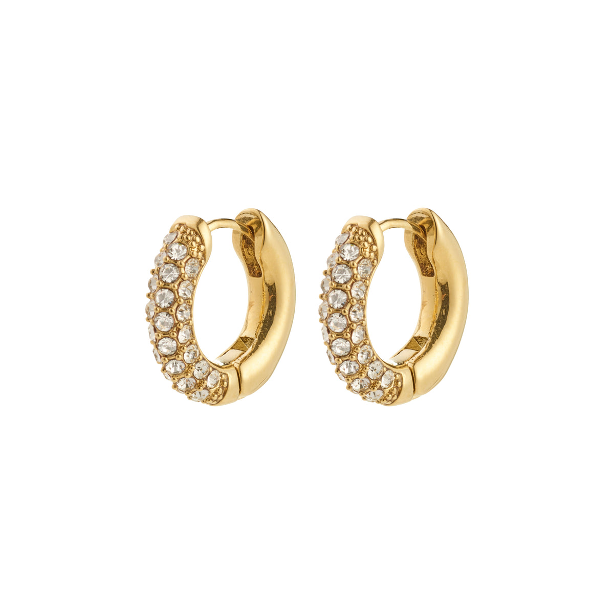 TATUM recycled small crystals hoop earrings 14 mm