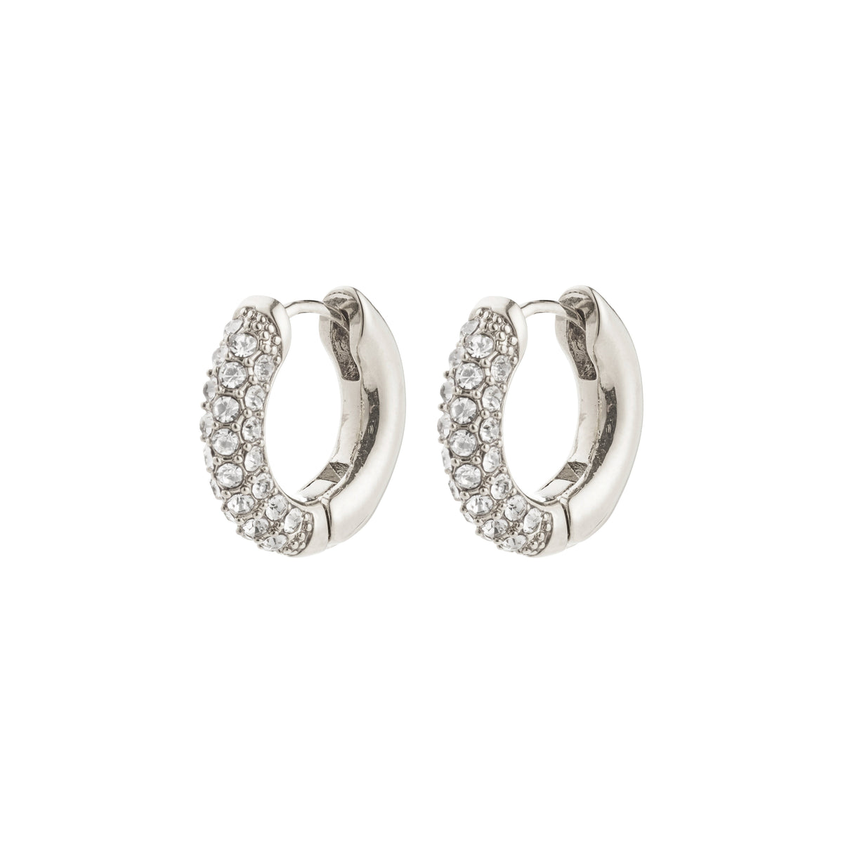 TATUM recycled small crystals hoop earrings 14 mm