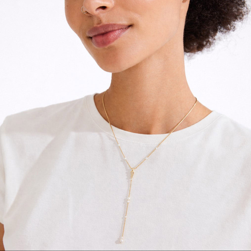 ERON recycled pearl Y-necklace