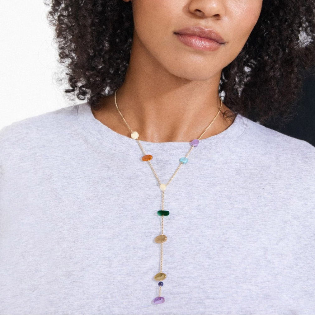 NARI semi-precious stones Y-necklace