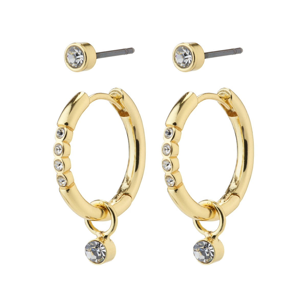 ELNA recycled crystal earrings 2-in-1 set