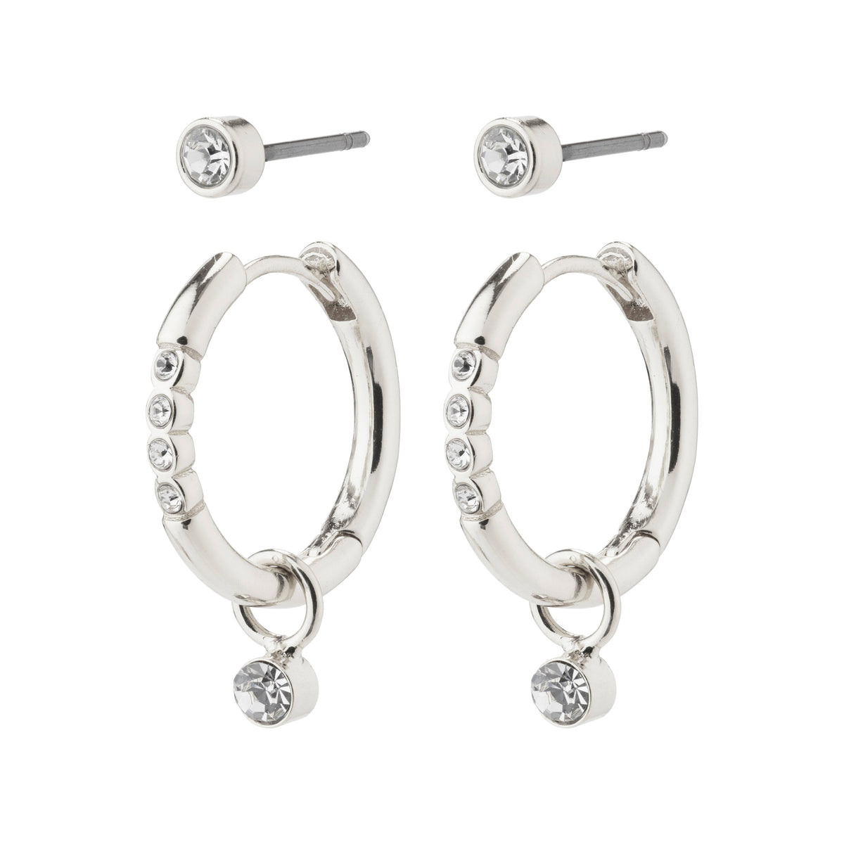 ELNA recycled crystal earrings 2-in-1 set