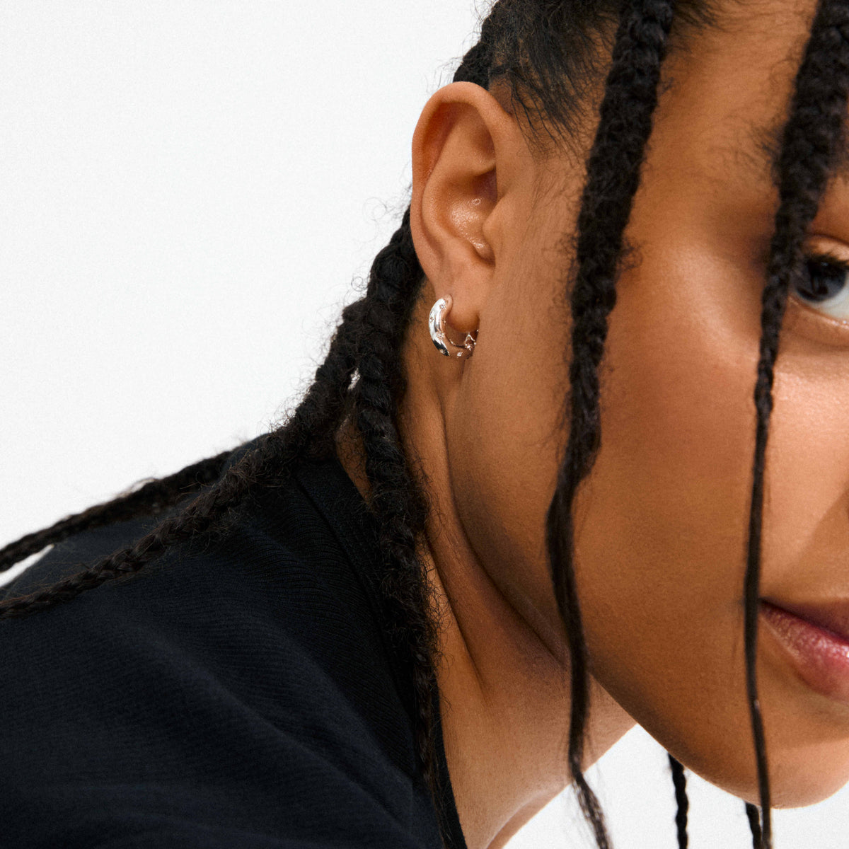 NEVAEH recycled chunky crystal hoops
