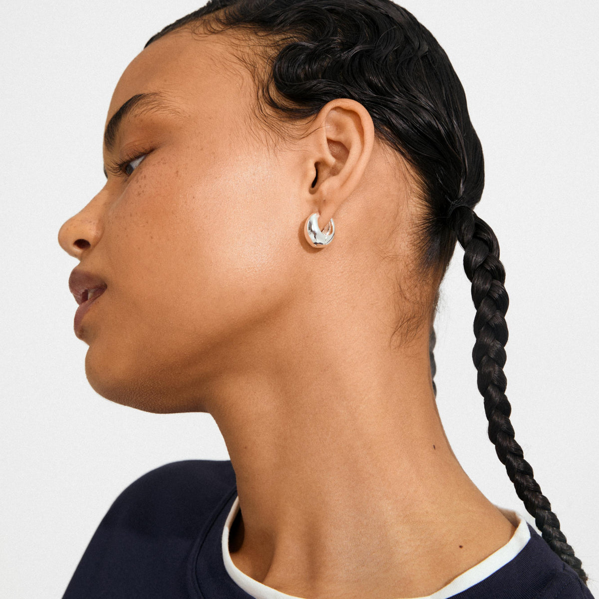 BRAXTYN recycled chunky hoop earrings
