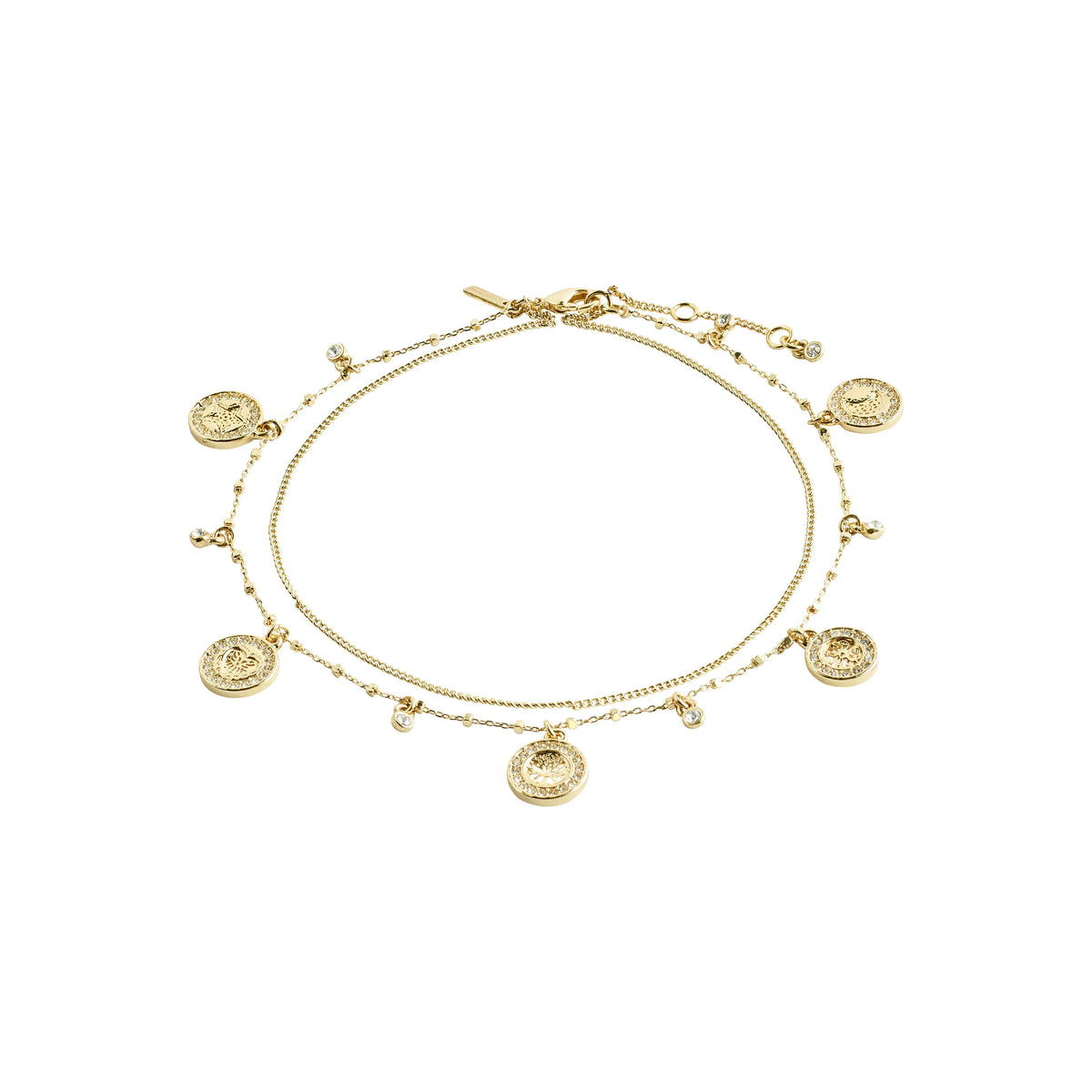VERONICA recycled coin pendant ankle chain