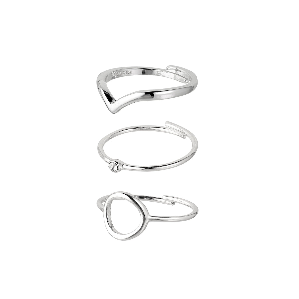 Recycled 3-in-1 Stackable Rings Set