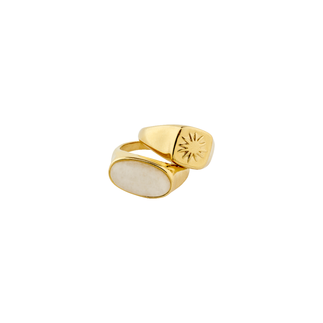 PRISM recycled signet rings 2-in-1 set