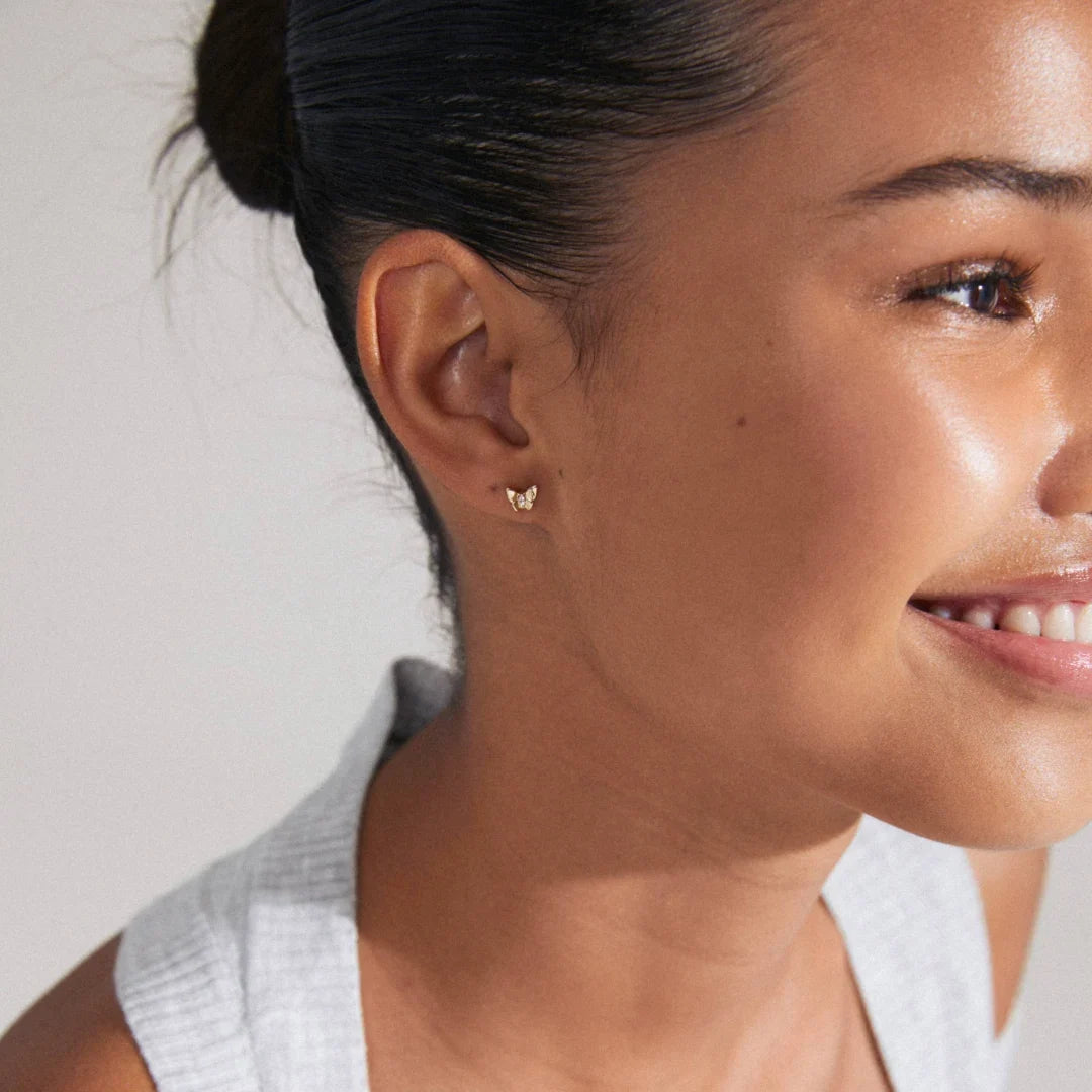 OLYMPIA Crystal Butterfly Recycled Single Earring