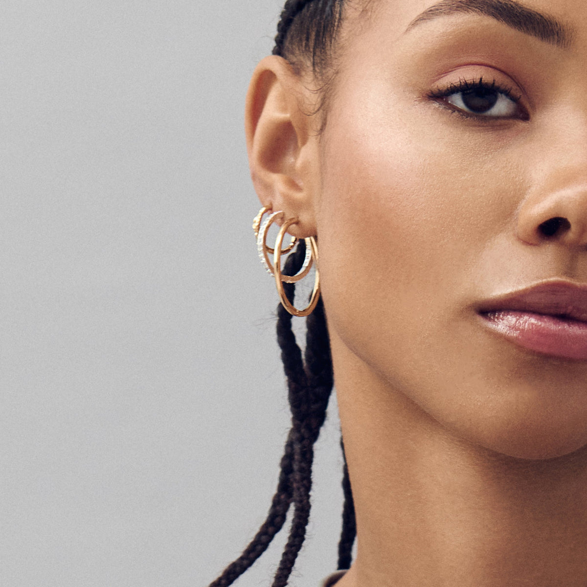 Eddy Recycled Organic Shaped Maxi Hoops 35mm