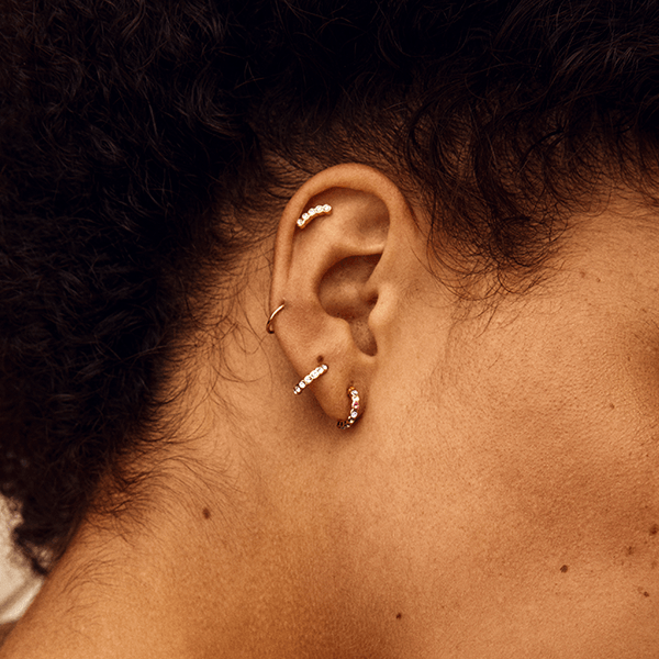 Brigitte Mini Crystal Hoops