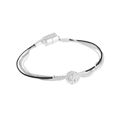 Merx fashion bracelet Silver, black and crystal