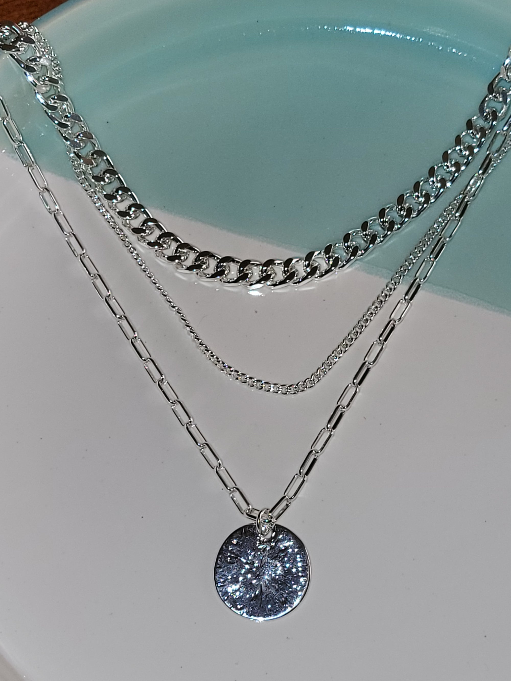 merx fashion chain link necklace with coin chip