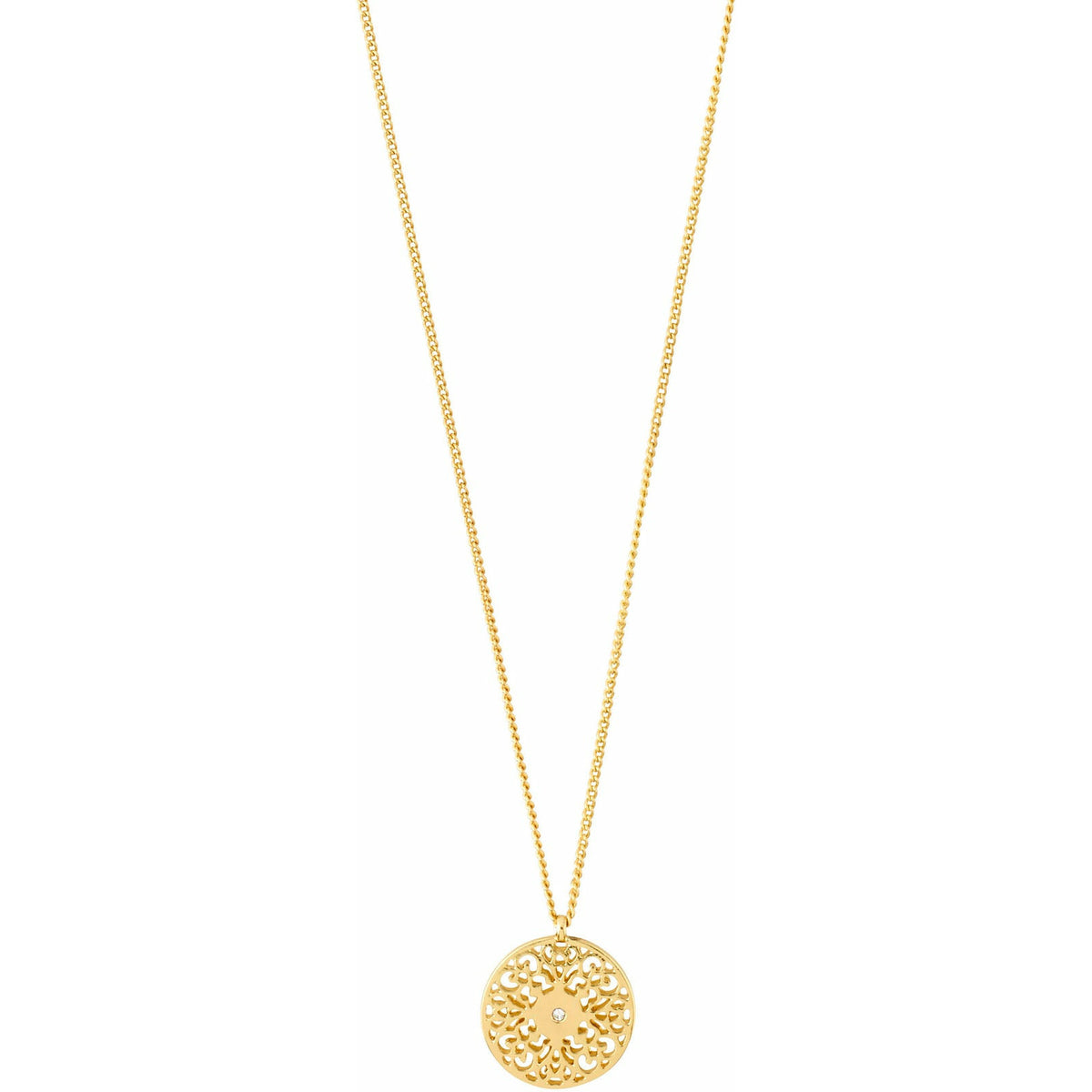 pilgrim jewellery carol filgree pendant necklace gold-plated