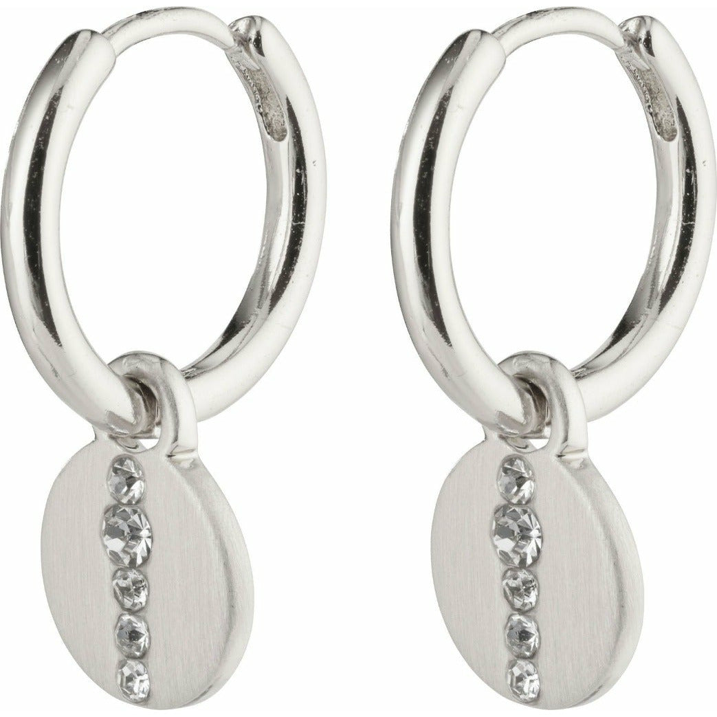 pilgrim jewellery casey huggie fashion earring with  crystal stones silver-plated