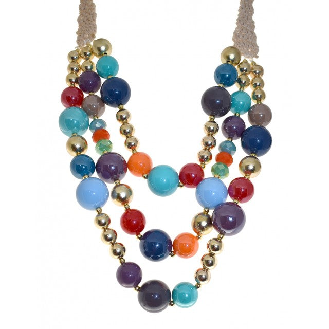 colour beaded fashion jewellery necklace 