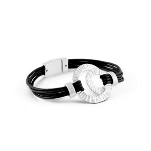 leather and metal fashion jewellery  bracelet