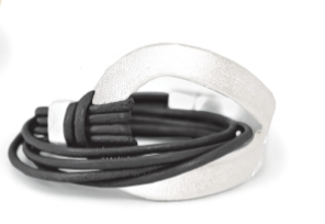 leather and metal fashion jewellery bracelet