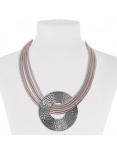 leather and metal fashion jewellery necklace 