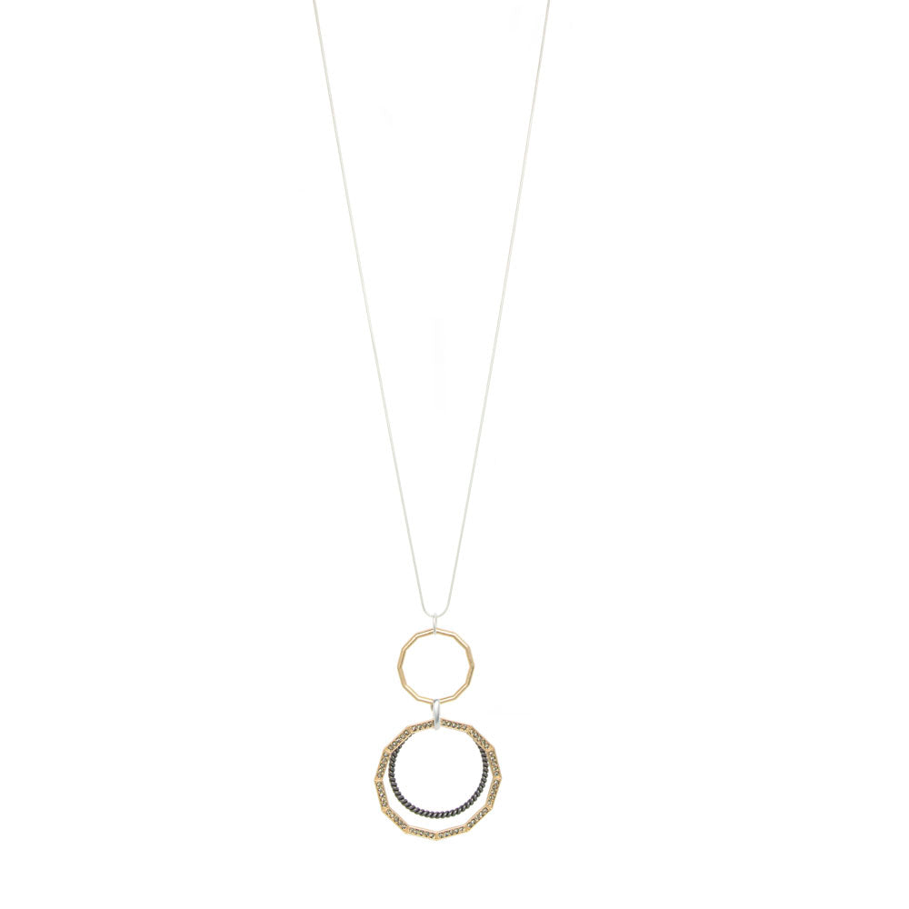 Merx fashion hoop necklace with crystal