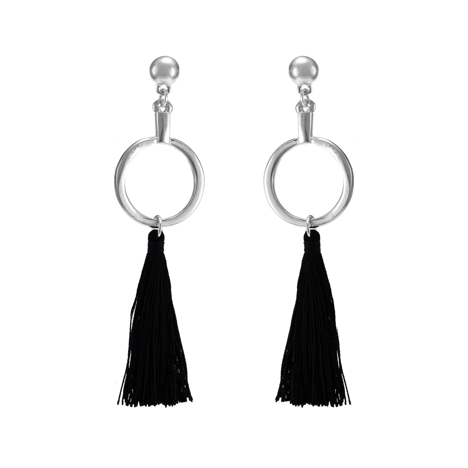 Merx fashion jewellery black tassel earrings 