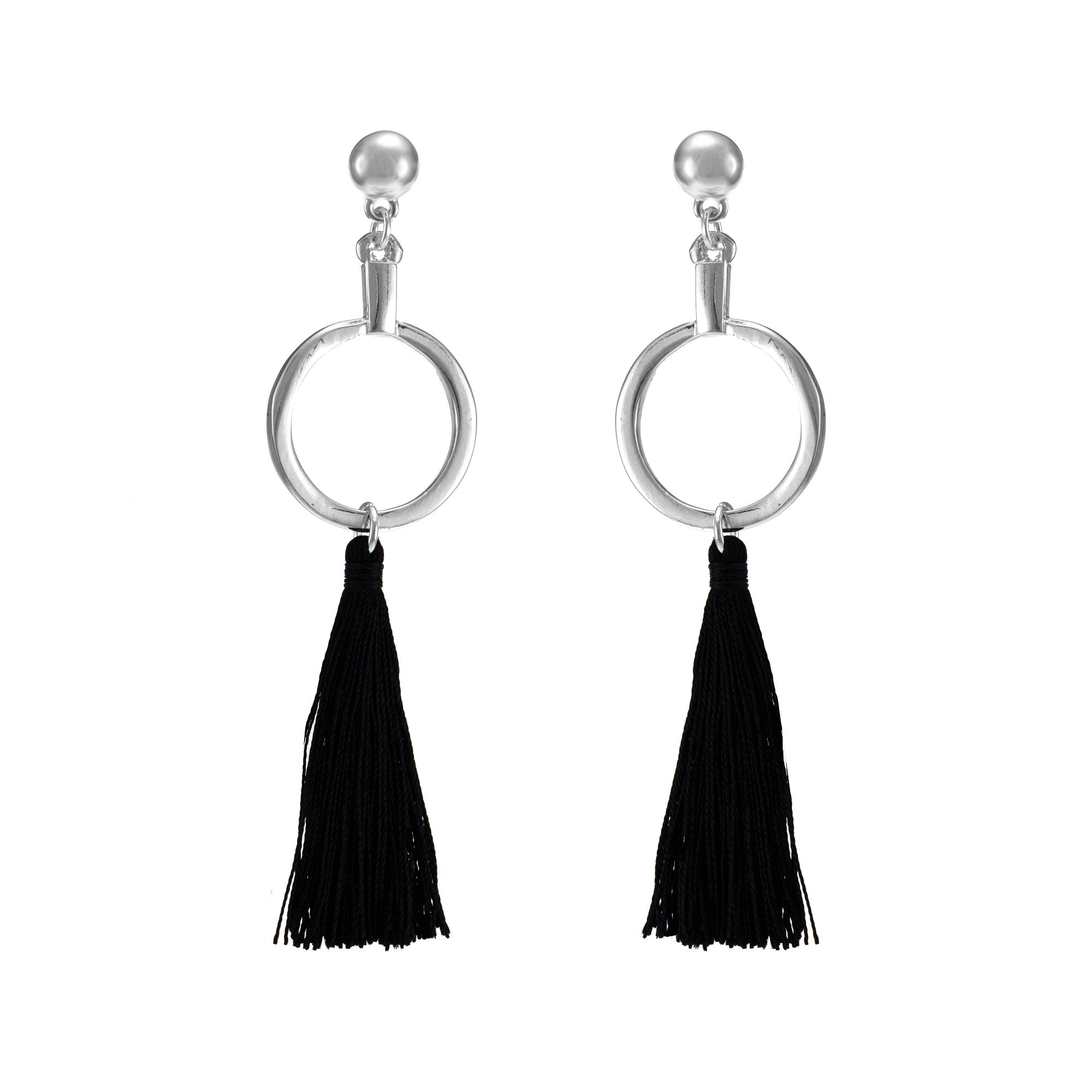 Merx fashion jewellery black tassel earrings 