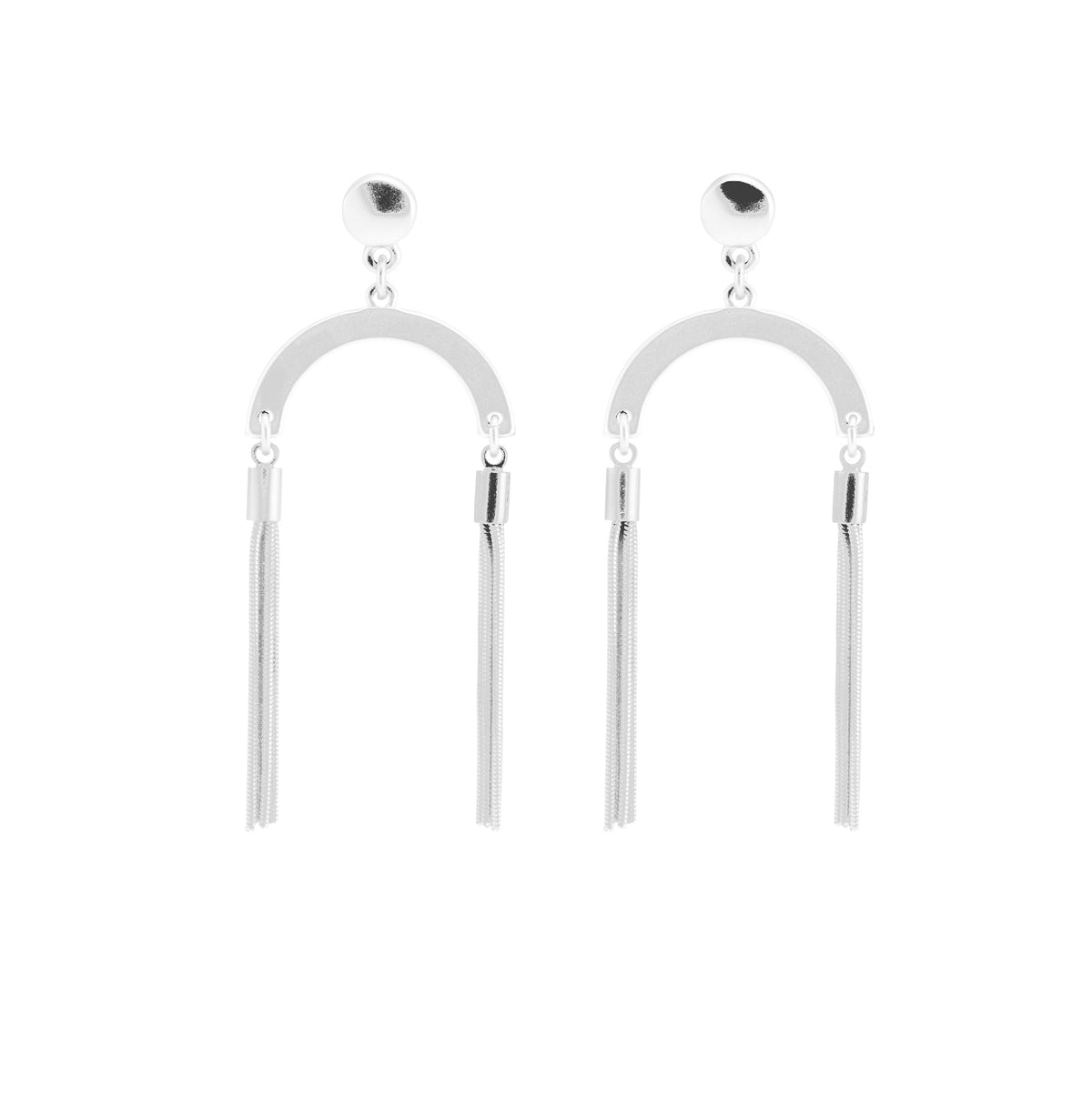 Merx fashion jewellery shiny silver earrings