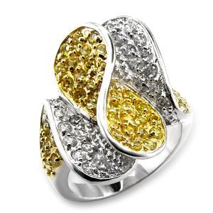 Made from Brass with two tone plating and a AAA grade CZ topaz centre stone   Ring Size 7
