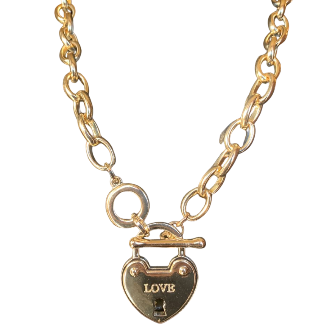 Merx fashion necklace gold chain link 46 cm