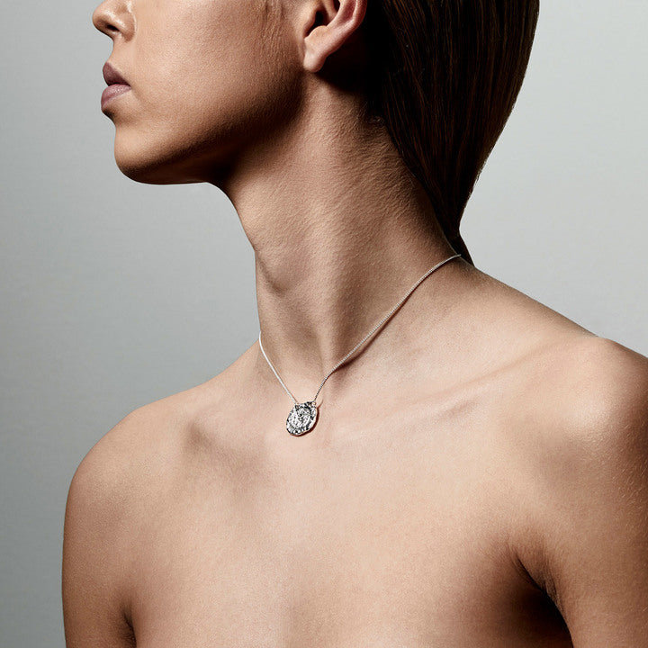 Pilgrim Jewellery Marley Necklace in silver on a model