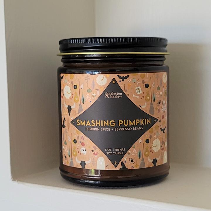 Charleston &amp; Harlow  Smashing Pumpkin  Soy Glass Jar Candle 